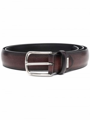 Textured leather buckle belt Corneliani. Цвет: коричневый