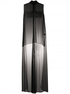Прозрачное платье-рубашка Vera Wang. Цвет: черный