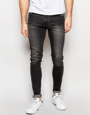 Мраморные зауженные джинсы Criminal Damage. Цвет: серый