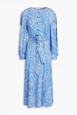 Платье-рубашка миди Alice с поясом и принтом , синий Rodebjer