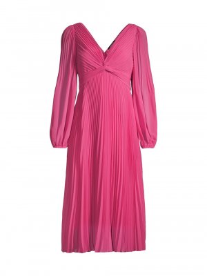 Плиссированное платье миди из креп-шифона Kelsie , розовый Ungaro