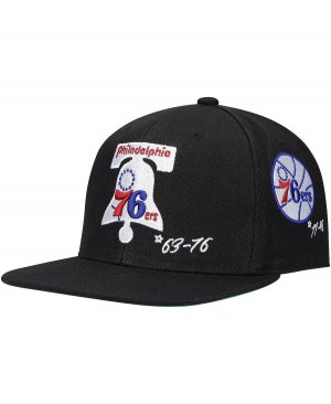 Мужская черная приталенная шляпа Philadelphia 76ers из твердой древесины Classics Timeline Mitchell & Ness