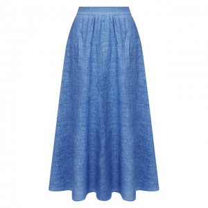 Льняная юбка 120% Lino. Цвет: синий