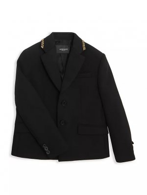 Детская формальная спортивная куртка с вышивкой Greca , черный Versace