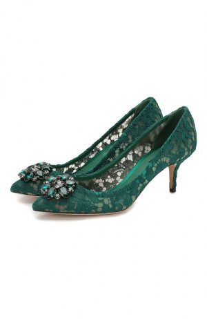 Текстильные туфли Rainbow Lace Dolce & Gabbana. Цвет: зелёный