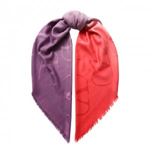 Платок Garavani из смеси шелка и кашемира Valentino. Цвет: розовый