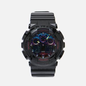 Наручные часы G-SHOCK GA-100RGB-1A Virtual Rainbow CASIO. Цвет: чёрный
