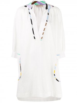 Пляжное платье с абстрактным принтом Emilio Pucci. Цвет: белый