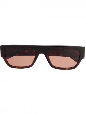 Солнцезащитные очки в прямоугольной оправе Stella McCartney Eyewear. Цвет: коричневый