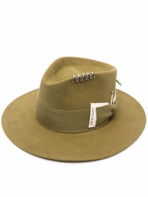 Фетровая шляпа-федора Azteka Nick Fouquet. Цвет: зеленый