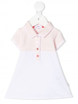 Платье поло с короткими рукавами BOSS Kidswear. Цвет: белый