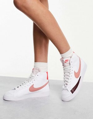 Бело-красные кроссовки Blazer '77 NN средней высоты Nike