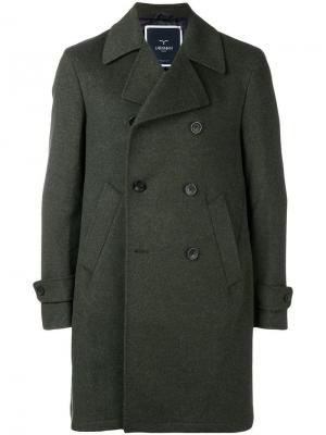 Двубортное пальто Larusmiani. Цвет: зеленый