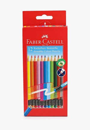 Набор карандашей Faber-Castell цветных стираемых карандашей, 12 цветов. Цвет: разноцветный