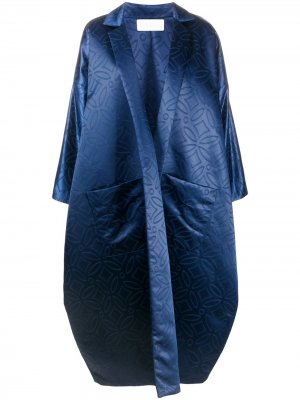 Пальто свободного кроя с вышивкой Loulou. Цвет: синий