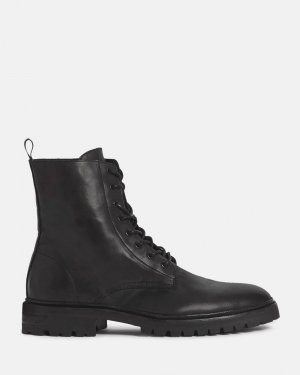 Кожаные ботинки Tobias на шнуровке, черный AllSaints