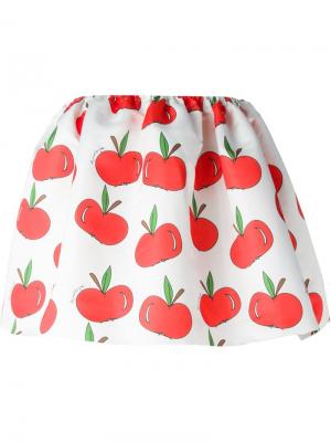 Apple print volume skirt Au Jour Le. Цвет: белый