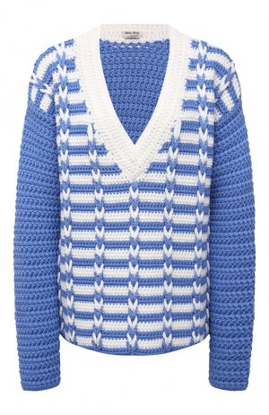 Шерстяной свитер Miu. Цвет: голубой