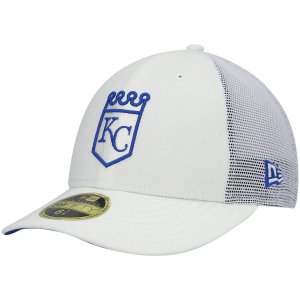 Мужская кепка New Era White Kansas City Royals 2022, тренировочная низкопрофильная 59FIFTY, облегающая шляпа