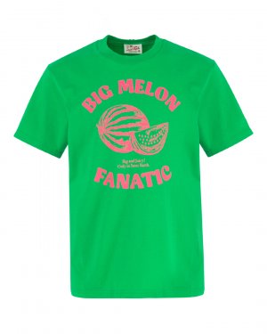 Хлопковая футболка MC2 Saint Barth. Цвет: зеленый+розовый