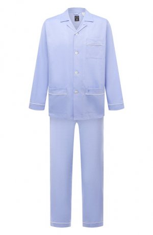 Хлопковая пижама Van Laack. Цвет: голубой