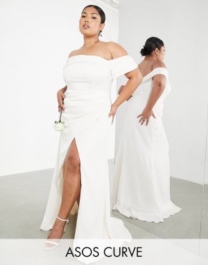 Свадебное платье с драпировкой и ASOS EDITION Curve Beatrice