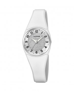K5752/1 Модные женские часы из каучука белого цвета , белый Calypso
