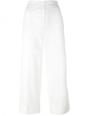 Расклешенные укороченные брюки Pt01. Цвет: белый