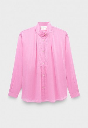 Рубашка Forte cotton silk voile bohemien tuxedo shirt magenta. Цвет: розовый