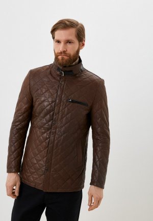 Куртка кожаная Giorgio Di Mare. Цвет: коричневый