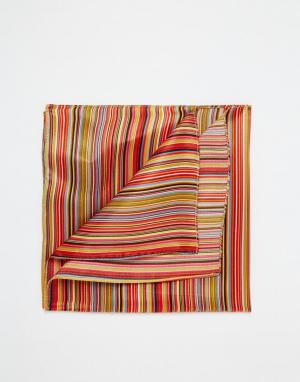 Шелковый платок для пиджака в разноцветную полоску Paul Smith. Цвет: мульти