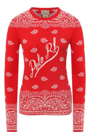 Пуловер из хлопка и шерсти Polo Ralph Lauren. Цвет: красный