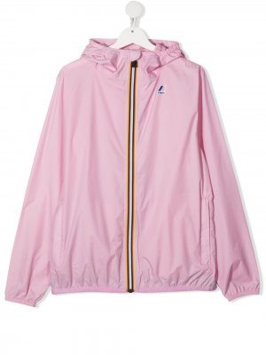 Куртка с капюшоном и логотипом K Way Kids. Цвет: розовый