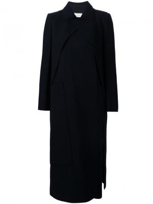 Длинное многослойное пальто Maison Rabih Kayrouz. Цвет: чёрный