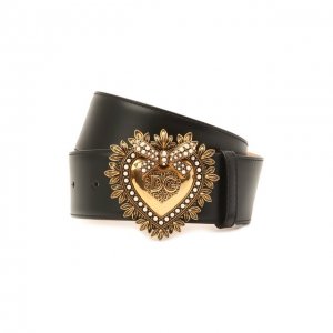 Кожаный ремень Dolce & Gabbana. Цвет: чёрный
