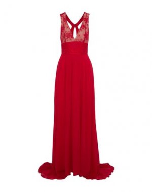 Длинное платье MONIQUE LHUILLIER. Цвет: красный