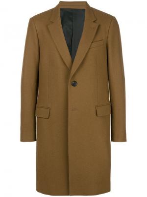 Пальто с застежкой на две пуговицы AMI Paris. Цвет: коричневый
