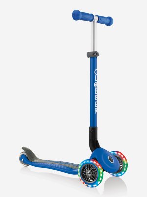 Самокат 3-х колесный детский Primo Foldable Lights, Синий Globber. Цвет: синий