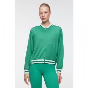 Куртка-бомбер спортивная сетчатая на молнии с карманами 2326213001-12-L зеленый размер L Befree. Цвет: зеленый