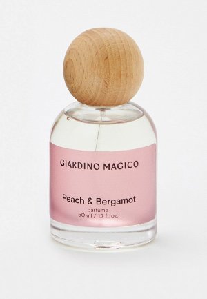 Парфюмерная вода Giardino Magico Peach & Bergamote, 50 мл. Цвет: прозрачный