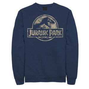 Мужской флисовый пуловер с логотипом «Парк Юрского периода» и графическим орнаментом Jurassic World, синий Licensed Character