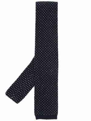 Трикотажный галстук с квадратным концом Brunello Cucinelli. Цвет: синий