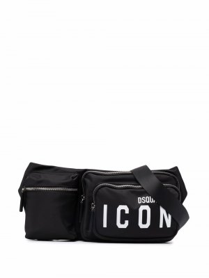 Поясная сумка с карманами и принтом Icon Dsquared2. Цвет: черный