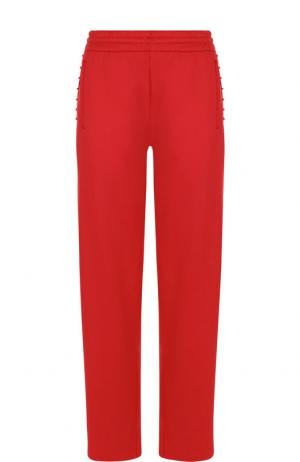 Однотонные брюки прямого кроя с карманами Valentino. Цвет: красный