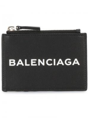 Визитница с принтом логотипа Balenciaga. Цвет: черный