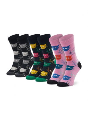 Комплект из 3 высоких носков унисекс , черный Happy Socks