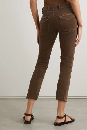 NILI LOTAN укороченные вельветовые брюки Jenna из смесового хлопка, коричневый