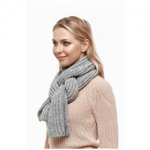Женский шарф, объемный, вязаный, рельефная вязка, модный узор, шерстяной, крупная оверсайз, зимний, размер 152х20 см Anymalls
