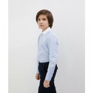 Школьная рубашка , размер 122, голубой Gulliver. Цвет: голубой