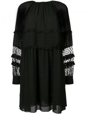 Платье plumetti с рукавами Giamba. Цвет: черный